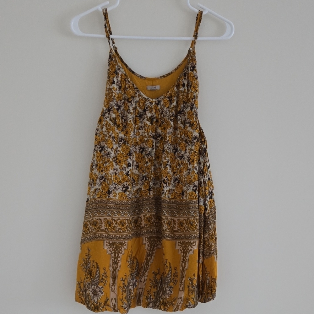 Floral Yellow Sleeveless Top
